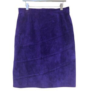 Vintage Suede Skirt 14 Straight Asymmetric Minimalist Prince Indie Fairy Grunge